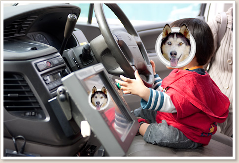 救急車の運転席