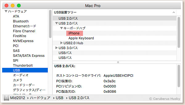 USB装置ツリー