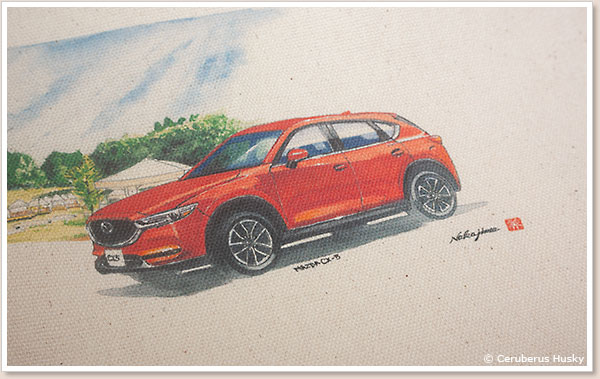 赤のCX-5の他に青のCX-7(多分)がありました。