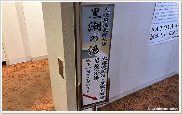 温泉は地下一階に
