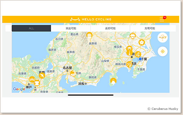 HELLO CYCLING エリアマップ