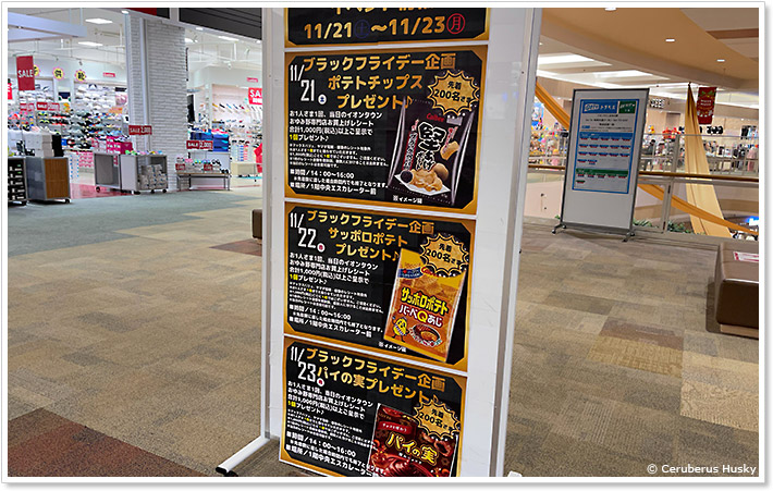 イオンのブラックフライデーセールの先着順プレゼント
