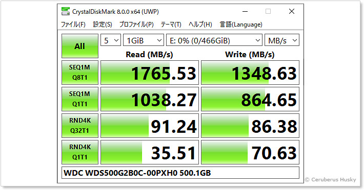 WD BLUE SN550 CrystalDiskMark