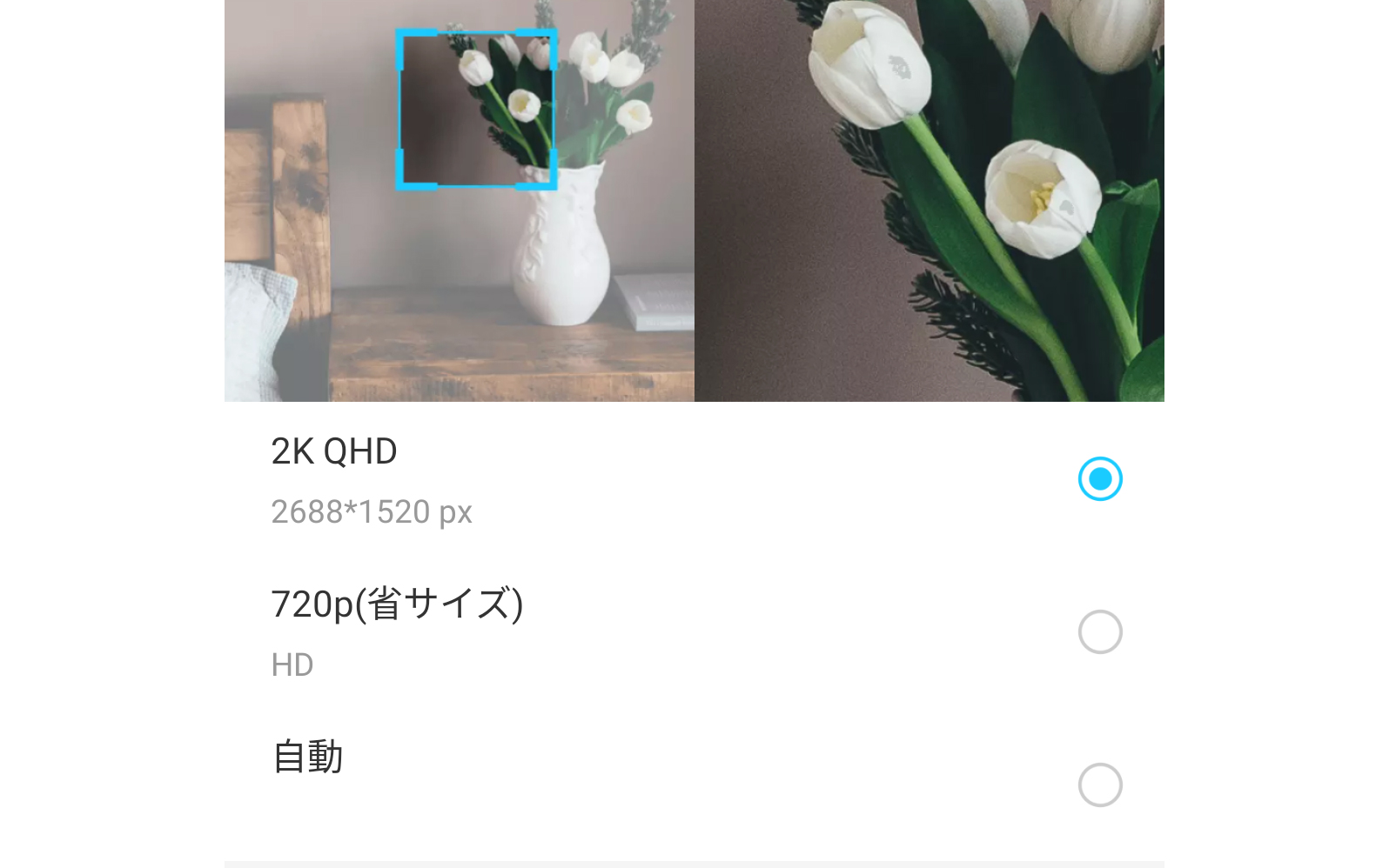 録画解像度設定