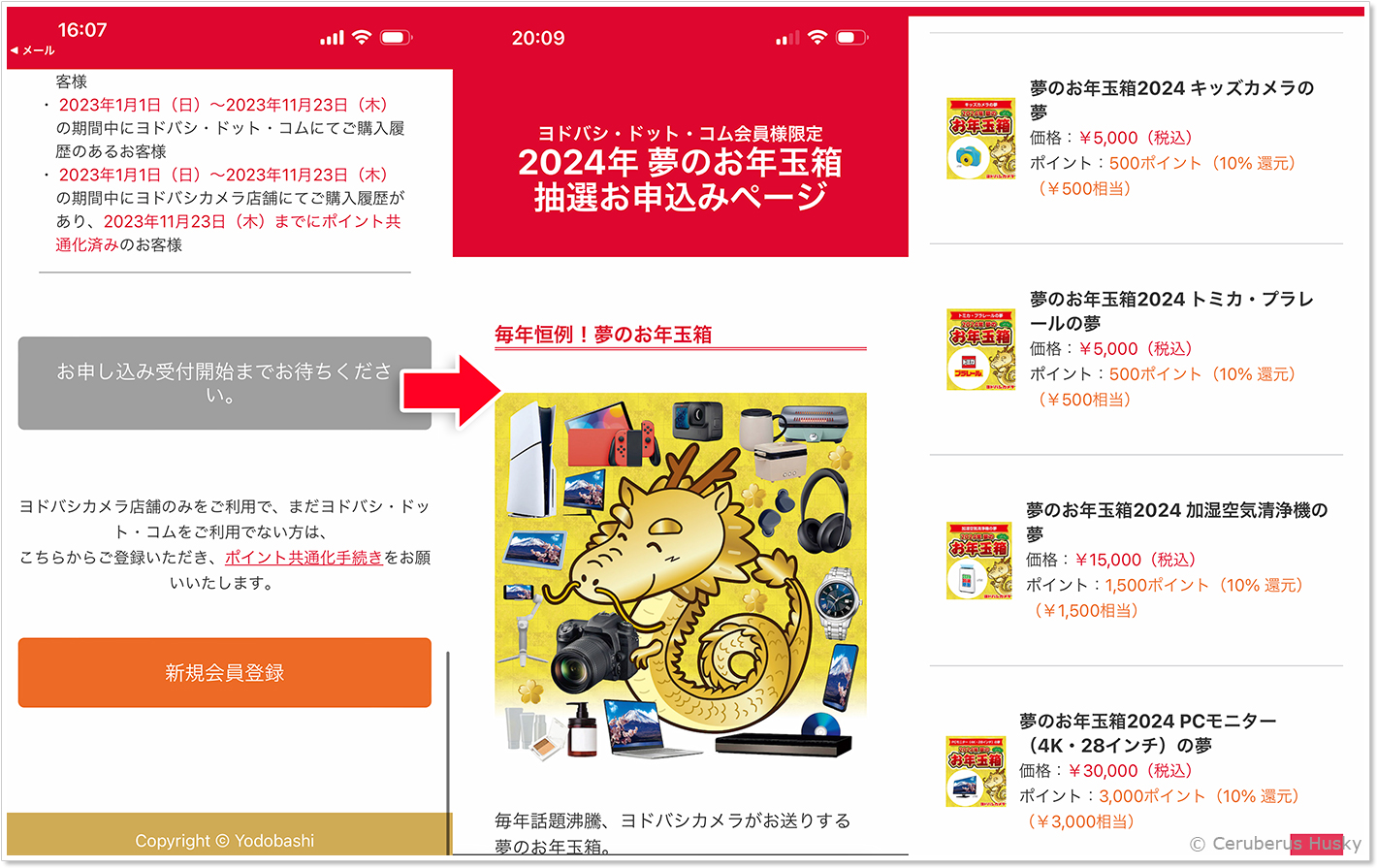 抽選応募商品
