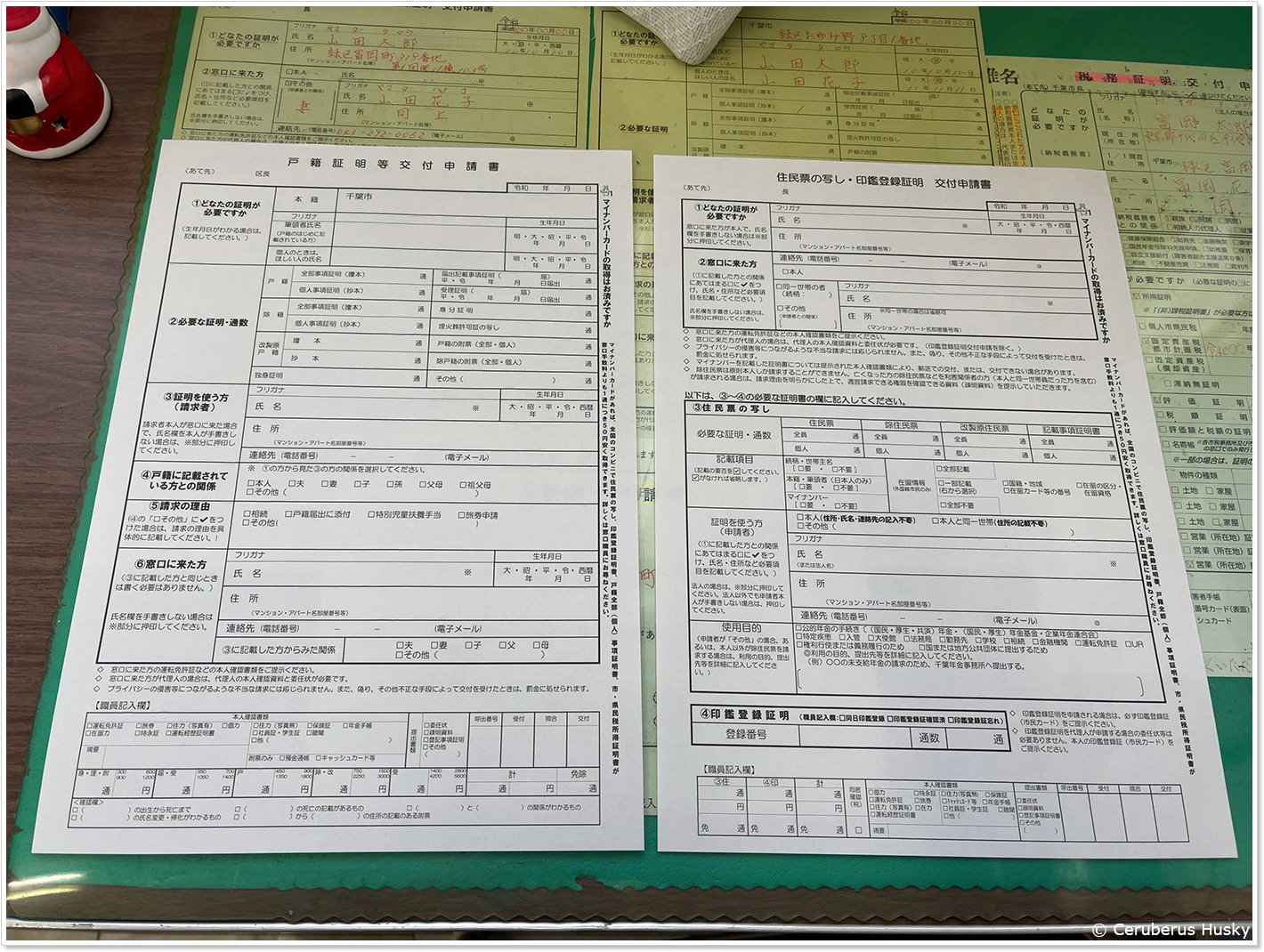 戸籍証明書と住民票の交付請求